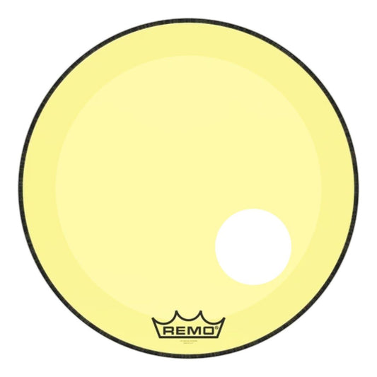 REMO P3-1322-CT-YEOH | Powerstroke® P3 Colortone™ Yellow Parche de Bombo 22″ con Orificio de 5″