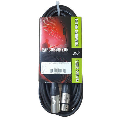 RM1-20 Rapco HORIZON LO-Z | 6m Cable de Micrófono con Conectores XLR REAN 20 Ft. USA