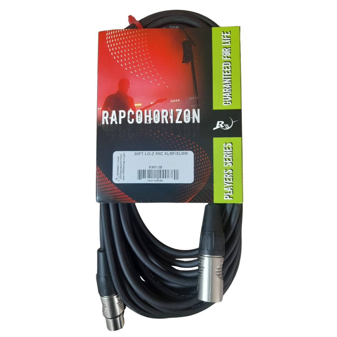 RM1-30 Rapco HORIZON LO-Z | 9m Cable de Micrófono con Conectores XLR REAN 30 Ft. USA