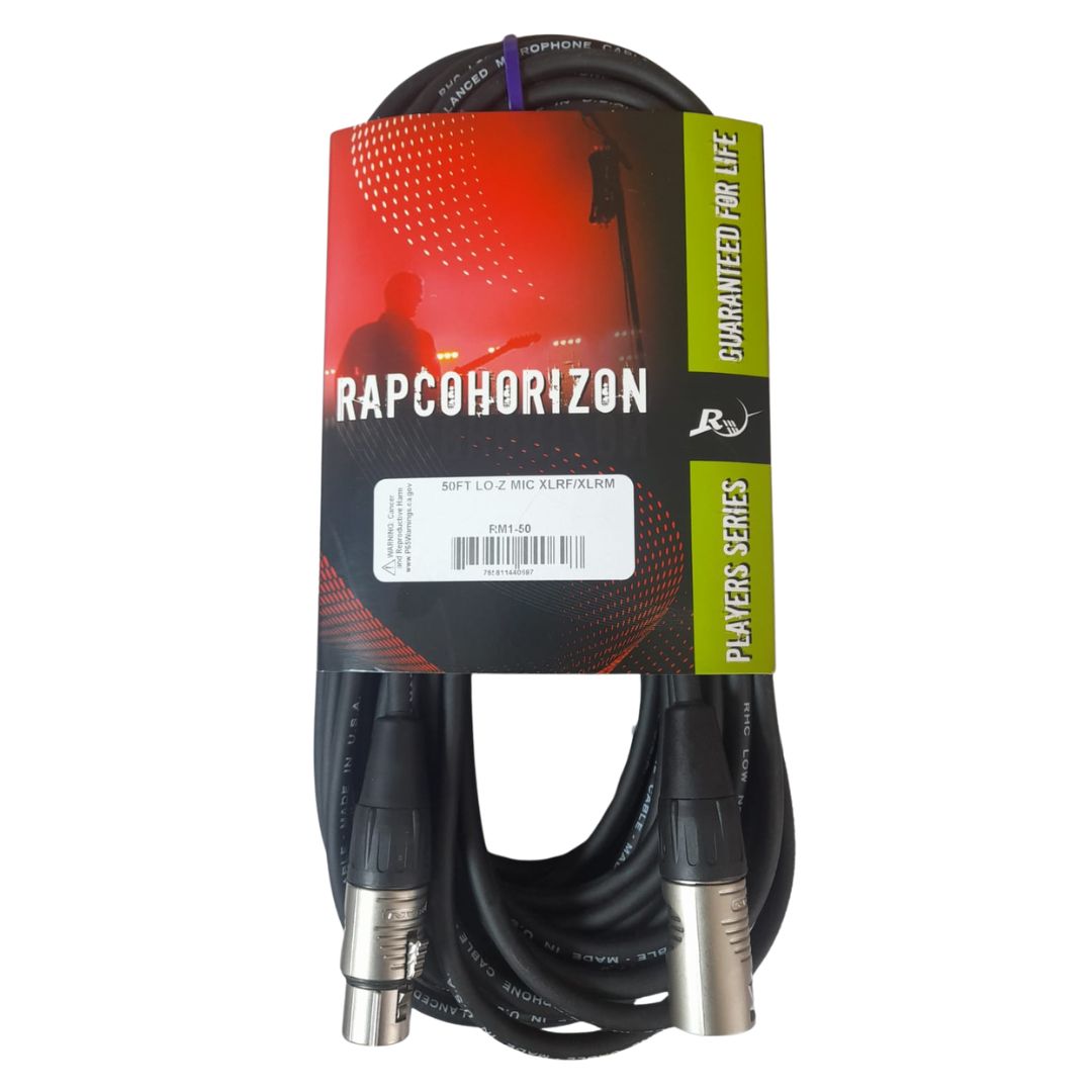 RM1-50 Rapco HORIZON LO-Z | 15m Cable De Micrófono Con Conectores XLR REAN 50 Ft. USA