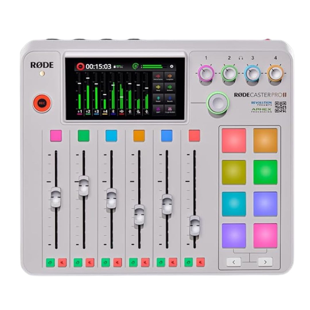 RØDE Caster Pro II Blanco | Consola de producción todo en uno para podcast, streaming y creación de contenidos