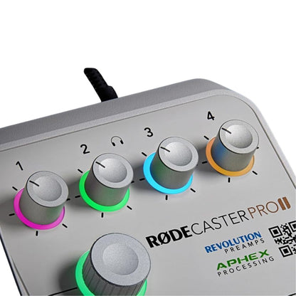 RØDE Caster Pro II Blanco | Consola de producción todo en uno para podcast, streaming y creación de contenidos