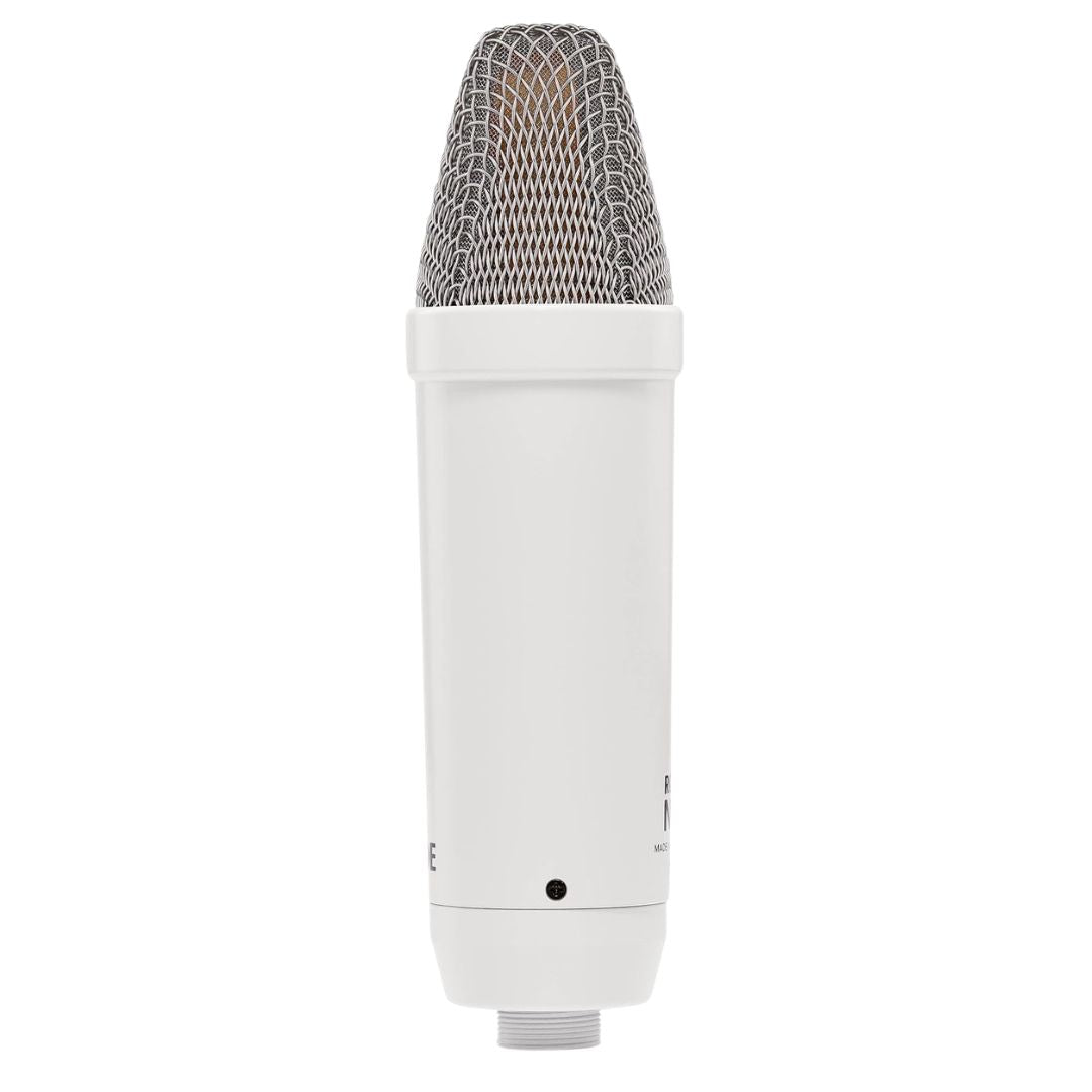 RØDE NT1 Signature Series Blanco | Micrófono de condensador profesional con soporte y filtro anti-pop