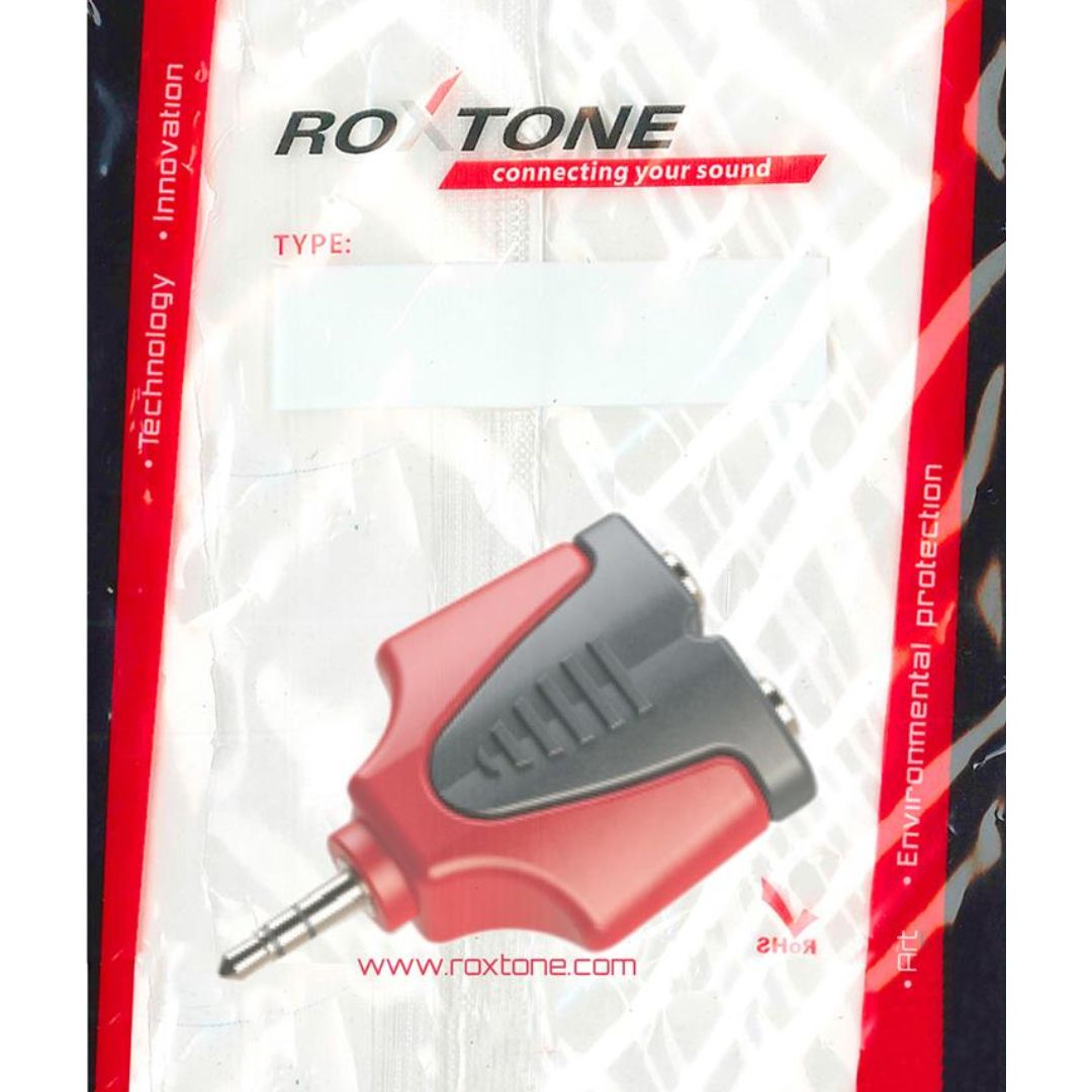 ROXTONE RPAN360 | Adaptador 2 Jack 3.5 mm a Plug 3.5 mm Stereo Sólido