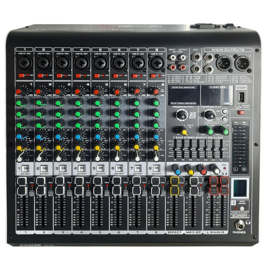 RX-80 POWER PRO | Consola Análoga 8 Canales Profesionales +48V Individual