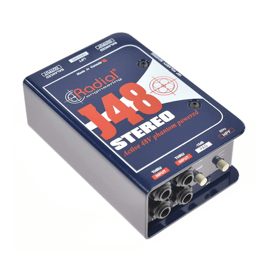 Radial J48 Stereo | Caja Directa Activa Premium 48V Phantom Powered