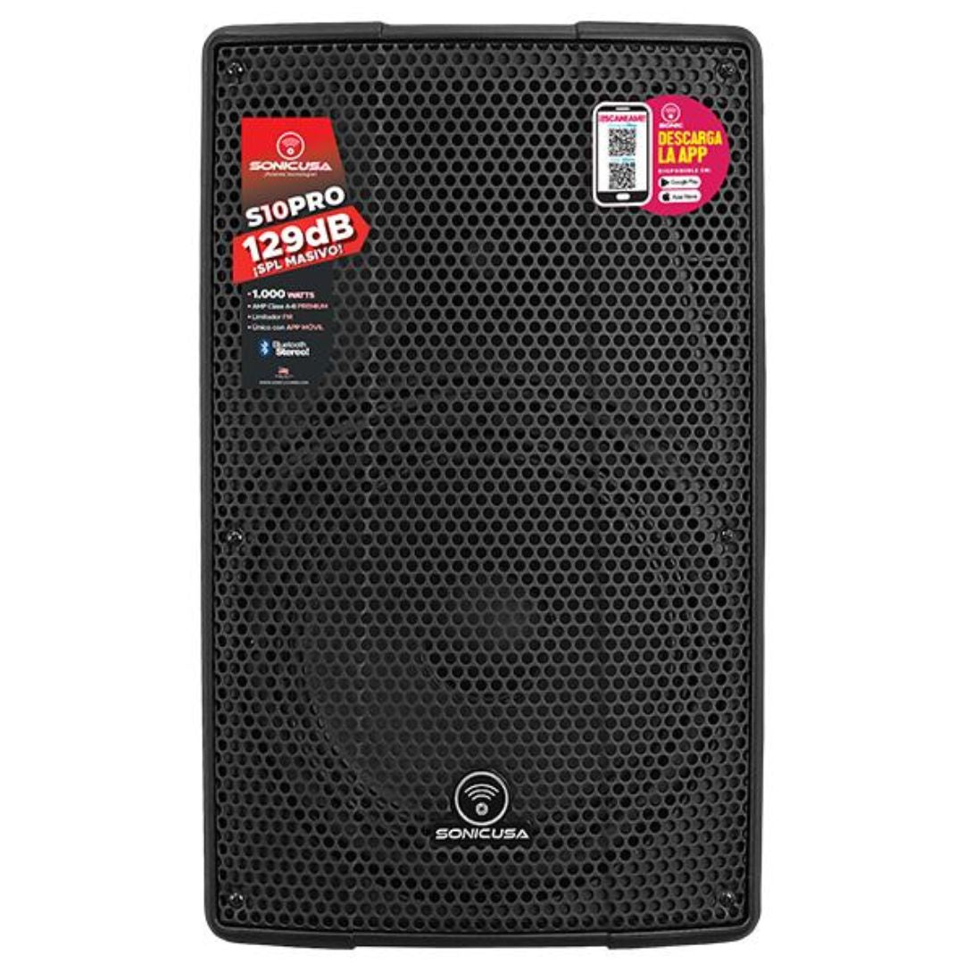 SONIC USA S10 PRO | Altavoz Activo 10” 1000W con Bluetooth y Control App