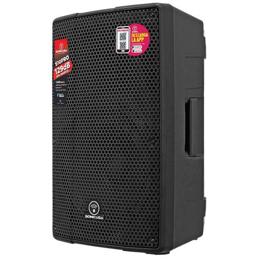 SONIC USA S10 PRO | Altavoz Activo 10” 1000W con Bluetooth y Control App