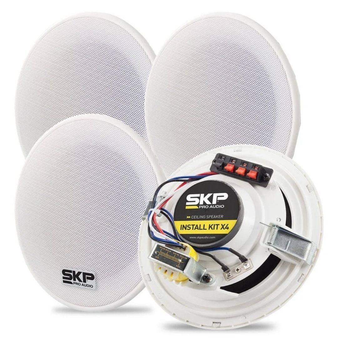 SKP INSTALL KIT X4 | Kit de 4 Parlantes de Techo con Amplificador y Bluetooth