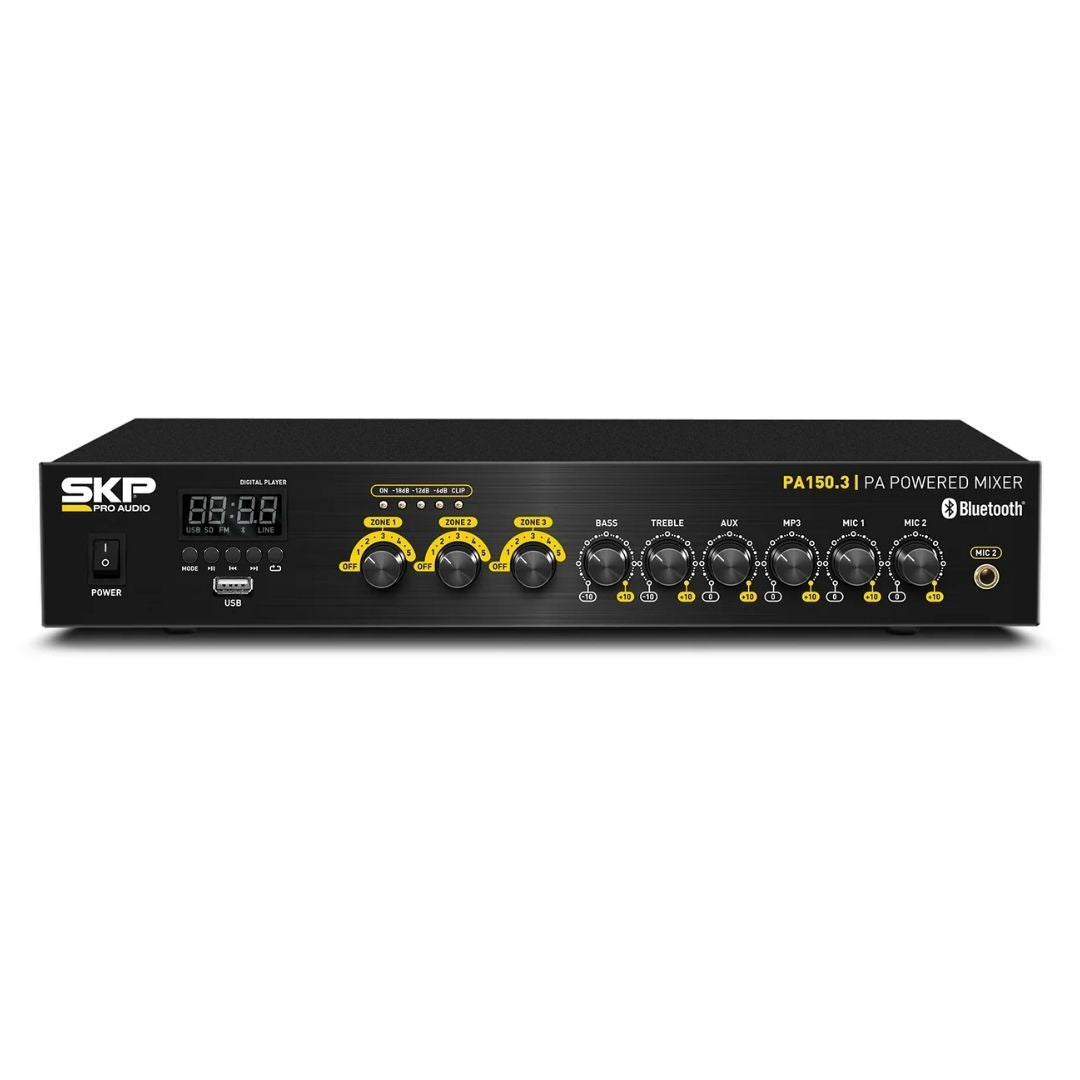 SKP PA-150.3 | Amplificador Mezclador Profesional para Instalaciones y Sistemas de Voceo