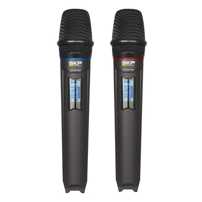 SKP PRO UH-600PRO | Sistema de Micrófonos Inalámbricos UHF Dual con 2 Micrófonos de Mano