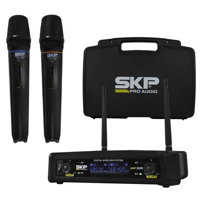 SKP UHF-300D | Sistema Inalámbrico Dual UHF con 2 Micrófonos de Mano