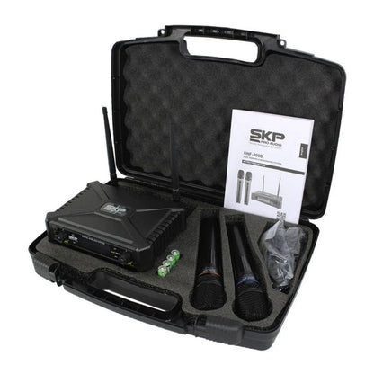 SKP UHF-300D | Sistema Inalámbrico Dual UHF con 2 Micrófonos de Mano