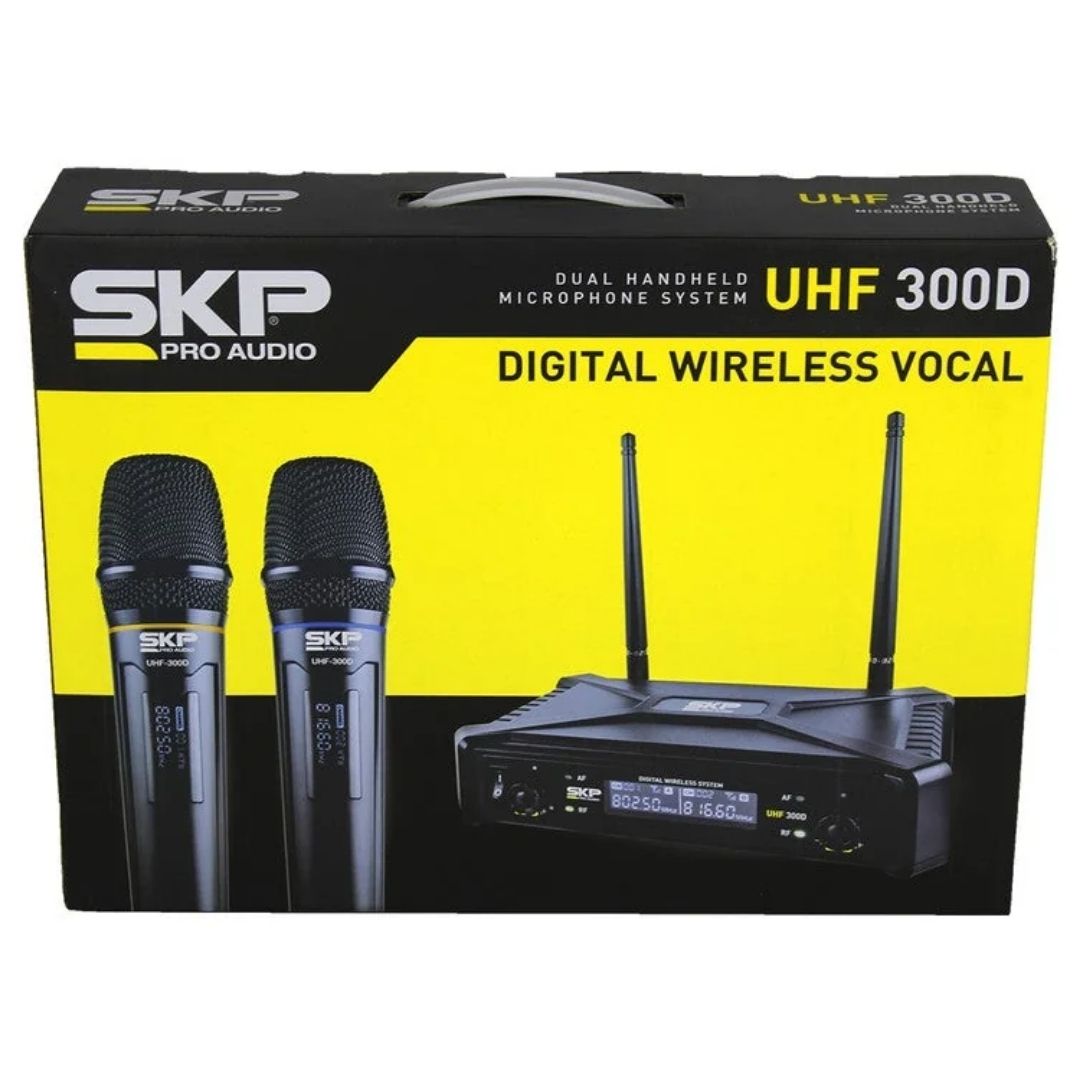 SKP UHF-300D | Sistema Inalámbrico Dual UHF con 2 Micrófonos de Mano