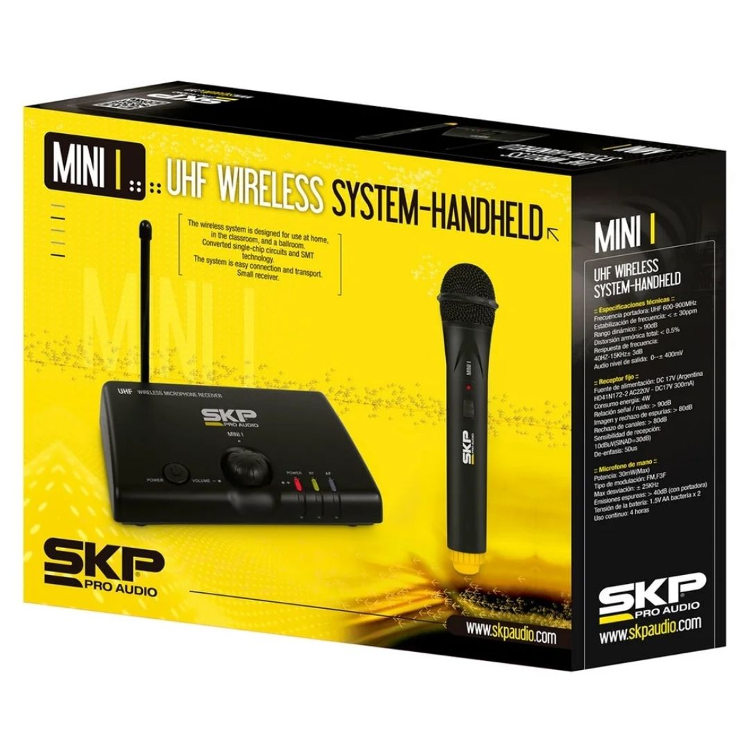 SKP UHF-MINI I | Sistema de Micrófono Inalámbrico UHF de Mano