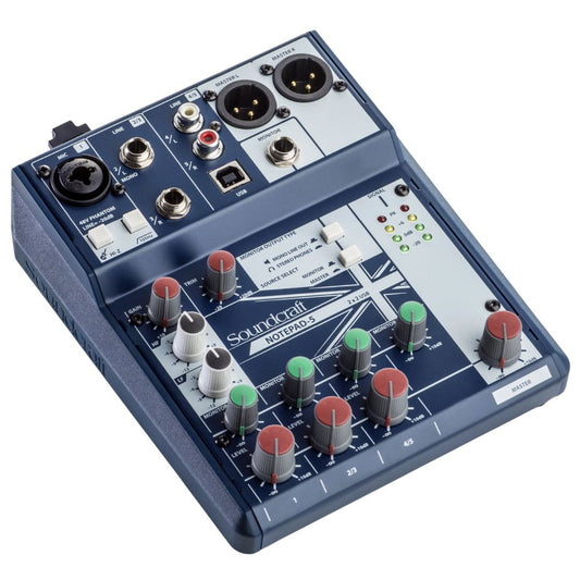 SOUNDCRAFT NOTEPAD 5 | Consola Analógica Compacta con Interfaz USB