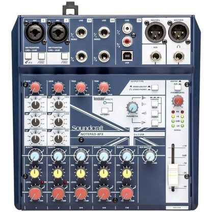 SOUNDCRAFT NOTEPAD 8FX | Consola Analógica 8 Canales con Efectos Lexicon y USB