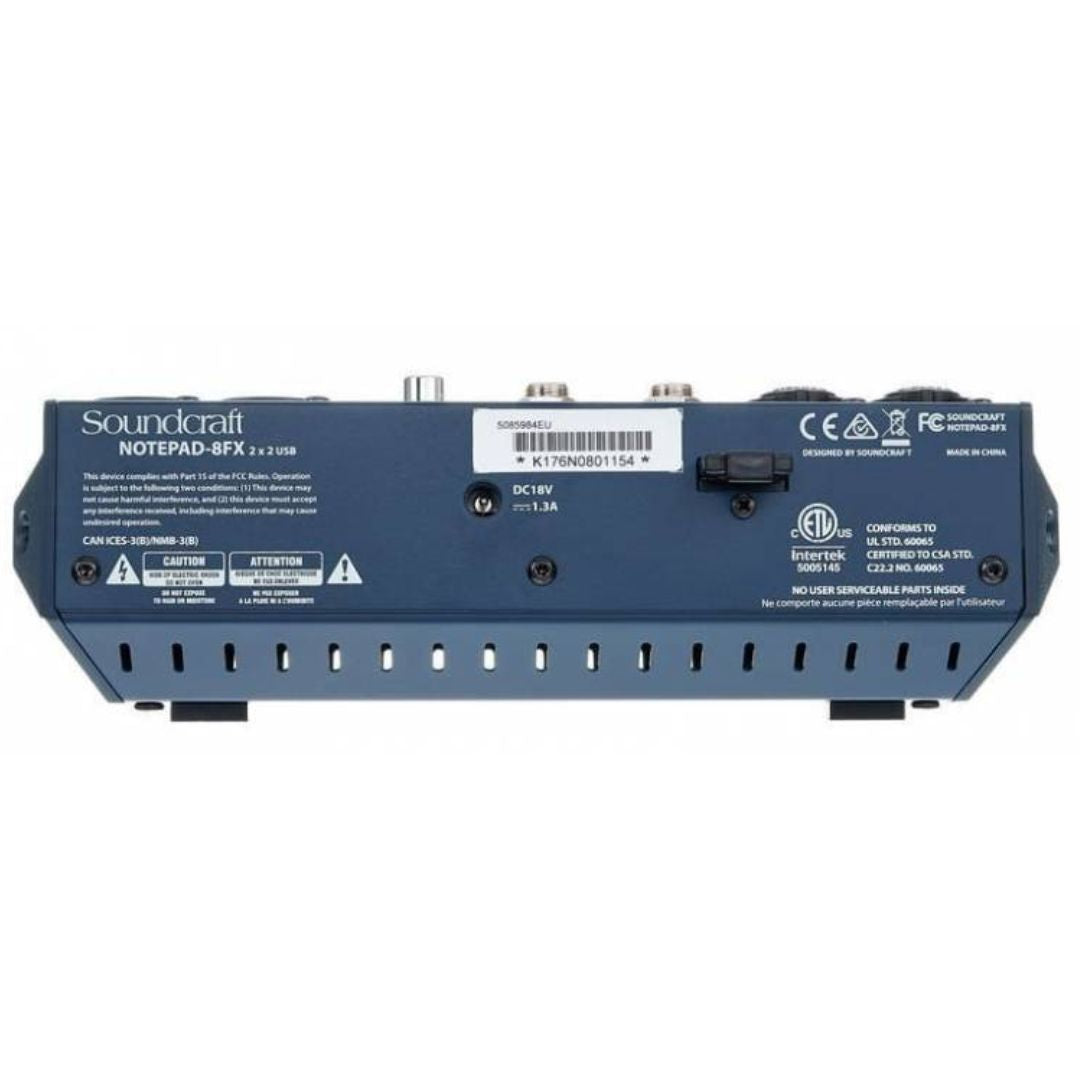 SOUNDCRAFT NOTEPAD 8FX | Consola Analógica 8 Canales con Efectos Lexicon y USB