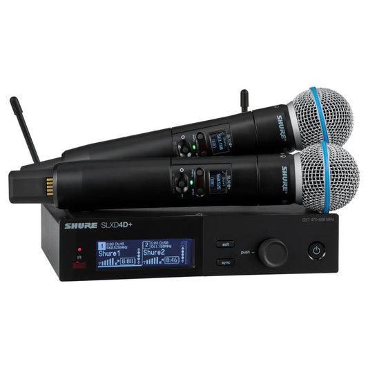 Shure SLXD24D+/B58-G57 | Sistema Inalámbrico Digital Dual con 2 Micrófonos BETA 58A
