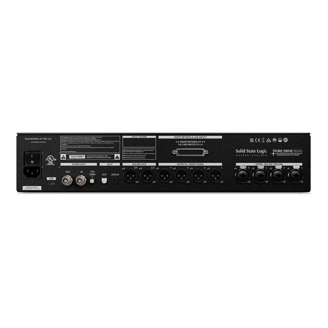Solid State Logic PureDrive Quad | Preamplificador de Micrófono SuperAnalogue™ de 4 Canales