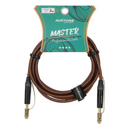 ROXTONE MGJJ110L0030-TBN | CABLE P/INSTRUMENTO 1 PLUG 6.3MN X LADO TRANSPARENTE CAFE 3MT (TBN)