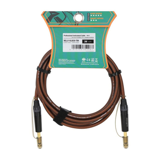 ROXTONE MGJJ110L0030-TBN | CABLE P/INSTRUMENTO 1 PLUG 6.3MN X LADO TRANSPARENTE CAFE 3MT (TBN)