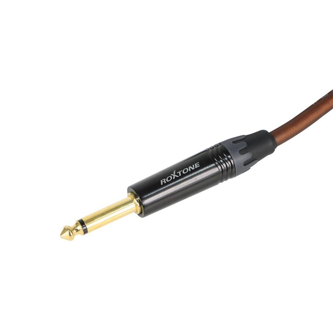 ROXTONE MGJJ110L0060-TBN | CABLE P/INSTRUMENTO 1 PLUG 6.3MN X LADO TRANSPARENTE CAFE 6MT (TBN)