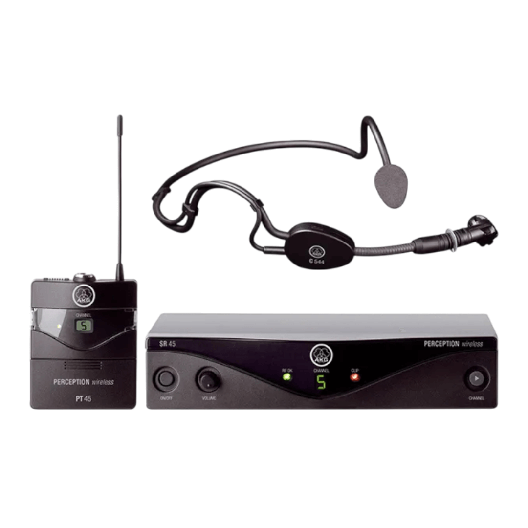 AKG WMS45 Sport | Sistema Inalámbrico UHF Profesional para Aeróbicos y Manos Libres