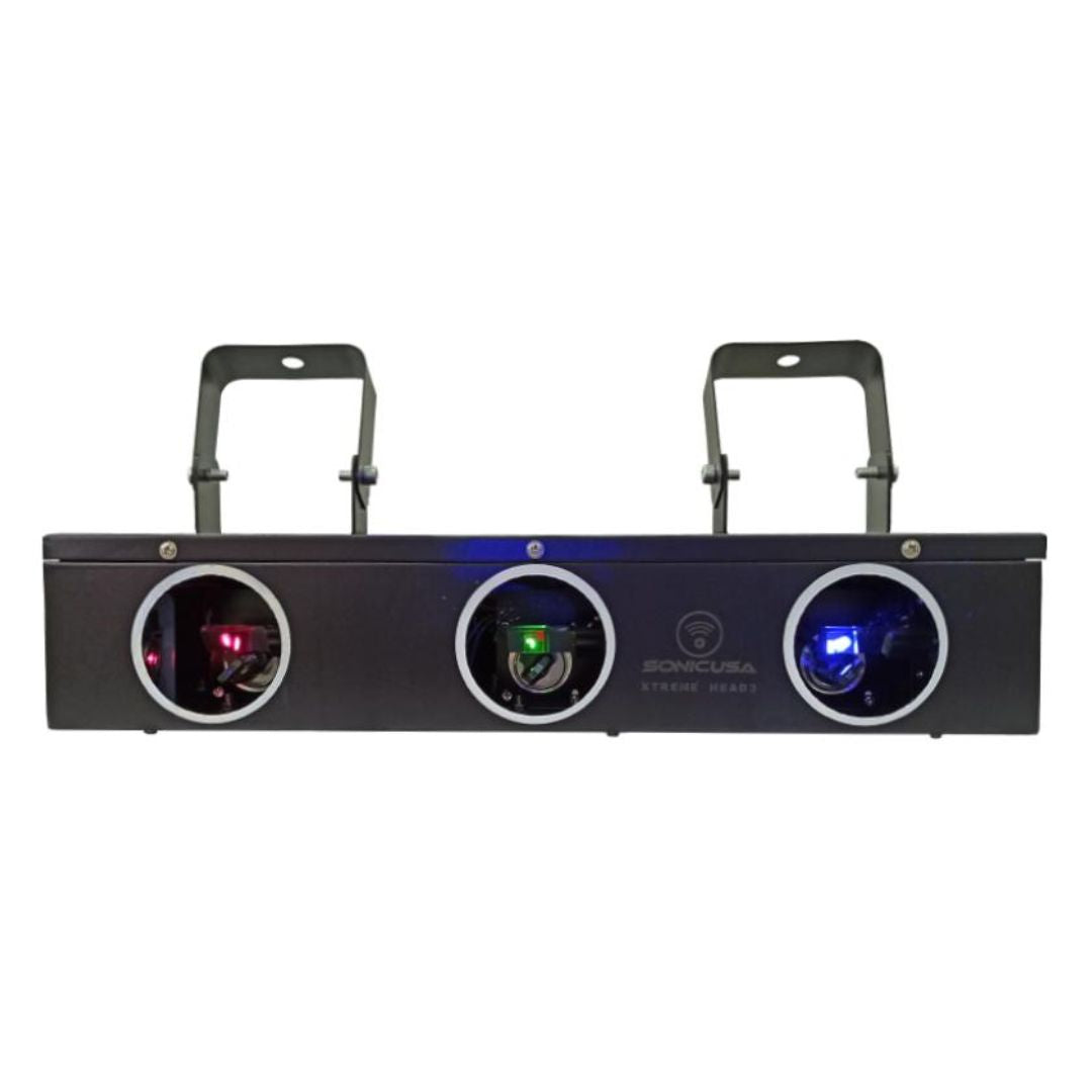 SONIC USA Xtreme Head3 | Proyector Láser Multiefectos RGB de 3 Proyecciones