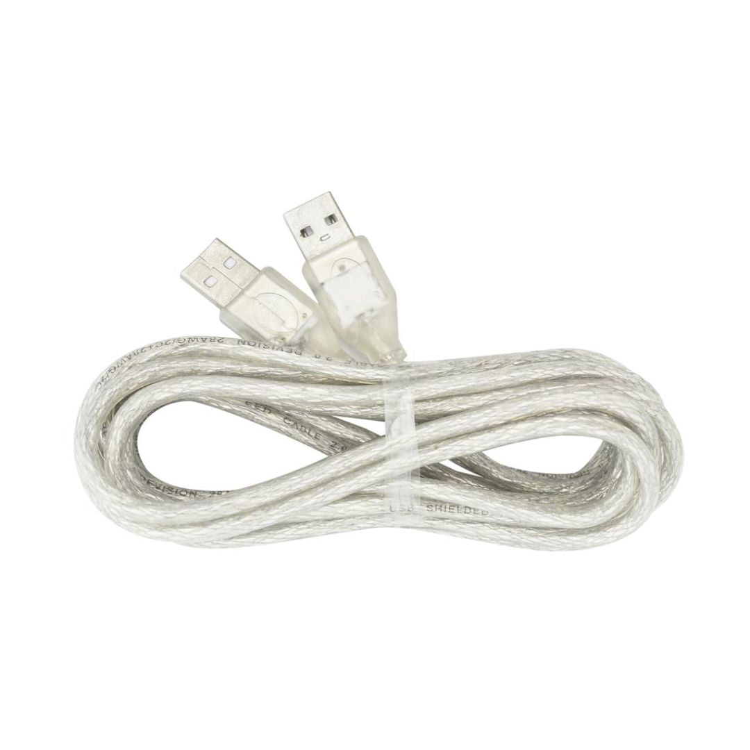 EVL YUSB2-T01-3M |CABLE USB MACHO X USB MACHO TRANSPARENTE 3MT