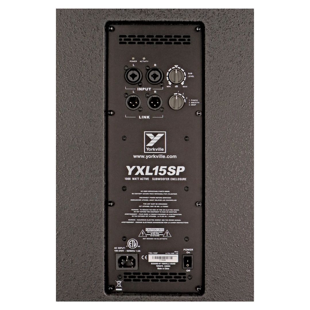 YXL15SP Yorkville | Subwoofer Activo 15" 1000W Alto Rendimiento