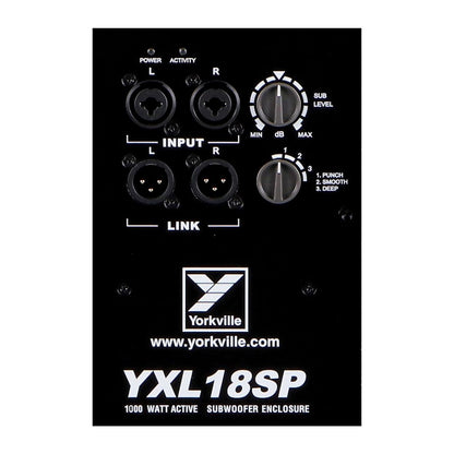 YXL18SP Yorkville | Subwoofer Activo 18" 1000W Alto Rendimiento