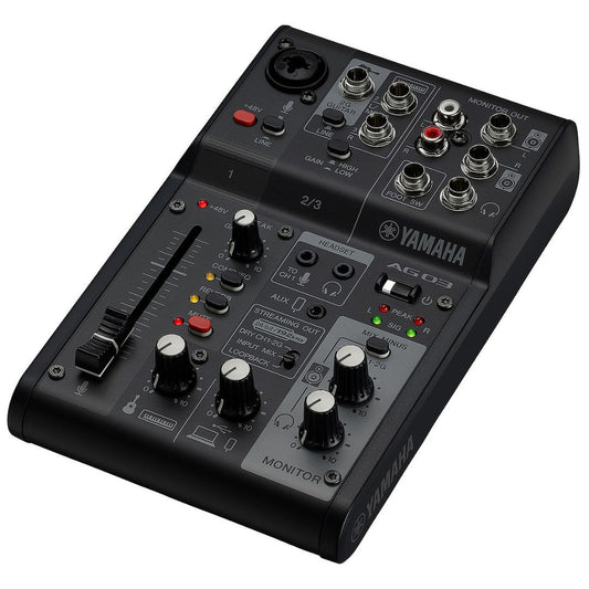 Yamaha AG03MK2 LSPK Black | Pack Completo para Streaming con Mezclador, Micrófono y Auriculares