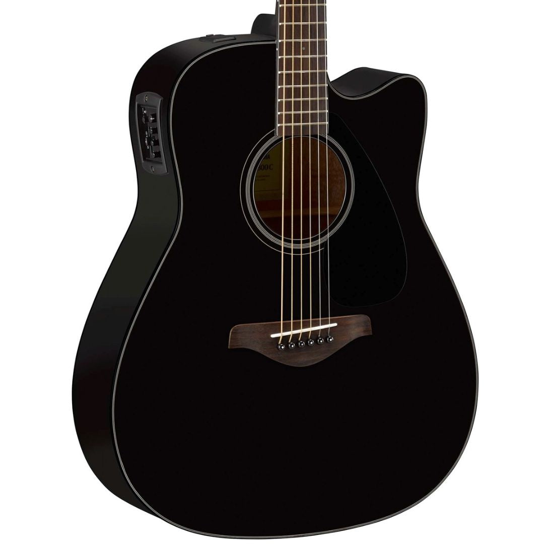 Yamaha FGX800C Black | Guitarra Electroacústica con Tapa Maciza de Abeto y Cutaway