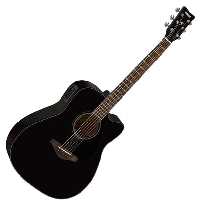 Yamaha FGX800C Black | Guitarra Electroacústica con Tapa Maciza de Abeto y Cutaway