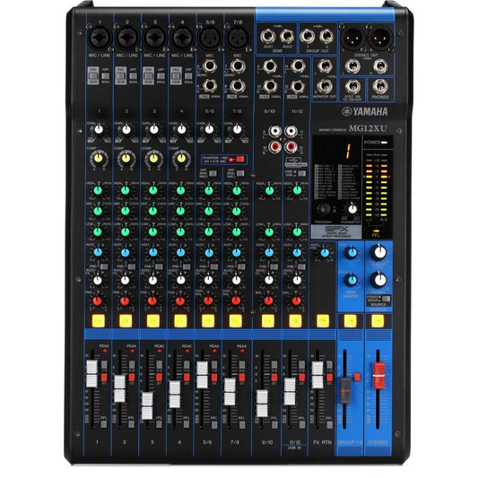 Yamaha MG12XU | Consola de Audio de 12 Canales con Interfaz USB y Efectos SPX Integrados