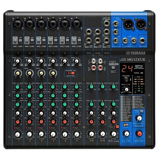 Yamaha MG12XUK | Consola de Audio de 12 Canales con Interfaz USB y Efectos SPX Integrados