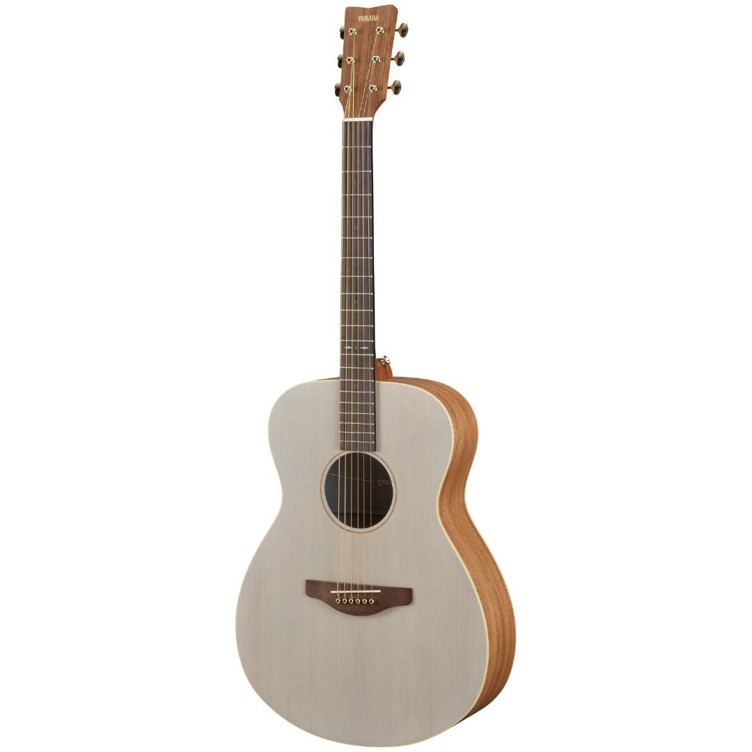 Yamaha STORIA I | Guitarra Electroacústica Concert con Tapa Sólida de Abeto – Blanco/Azul Claro
