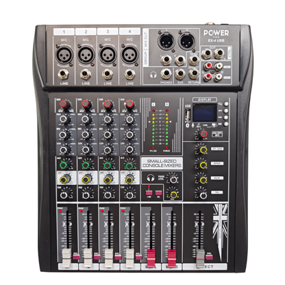 EX4-USB – Consola de Audio de 4 Canales Reales con Interfaz – POWER PRO