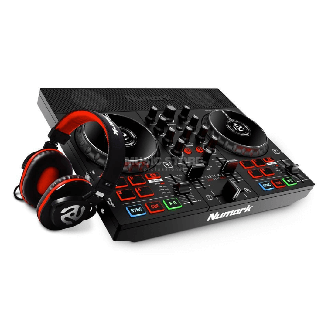 Numark PARTY MIX LIVE | Controlador DJ Con Parlantes Integrados y Luces LED