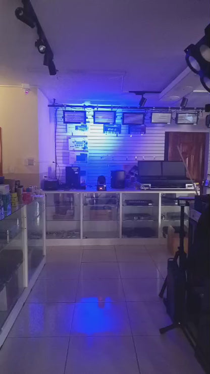 MINI WASH 7x12W RGBW - Cabeza Móvil Wash Compacta con Control DMX512 y Efecto Estrobo Profesional