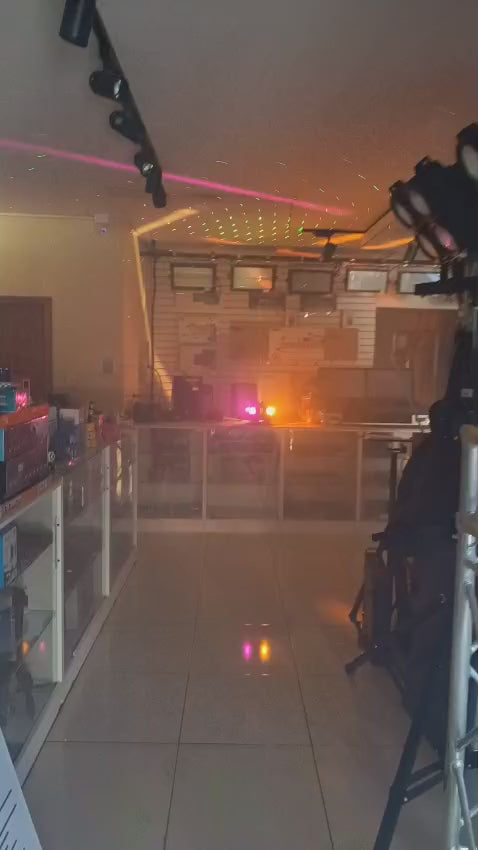 ROBÓTICA OVNI GIRATORIO 3 EN 1 - Luz Robótica Profesional Tipo Platillo RGBW